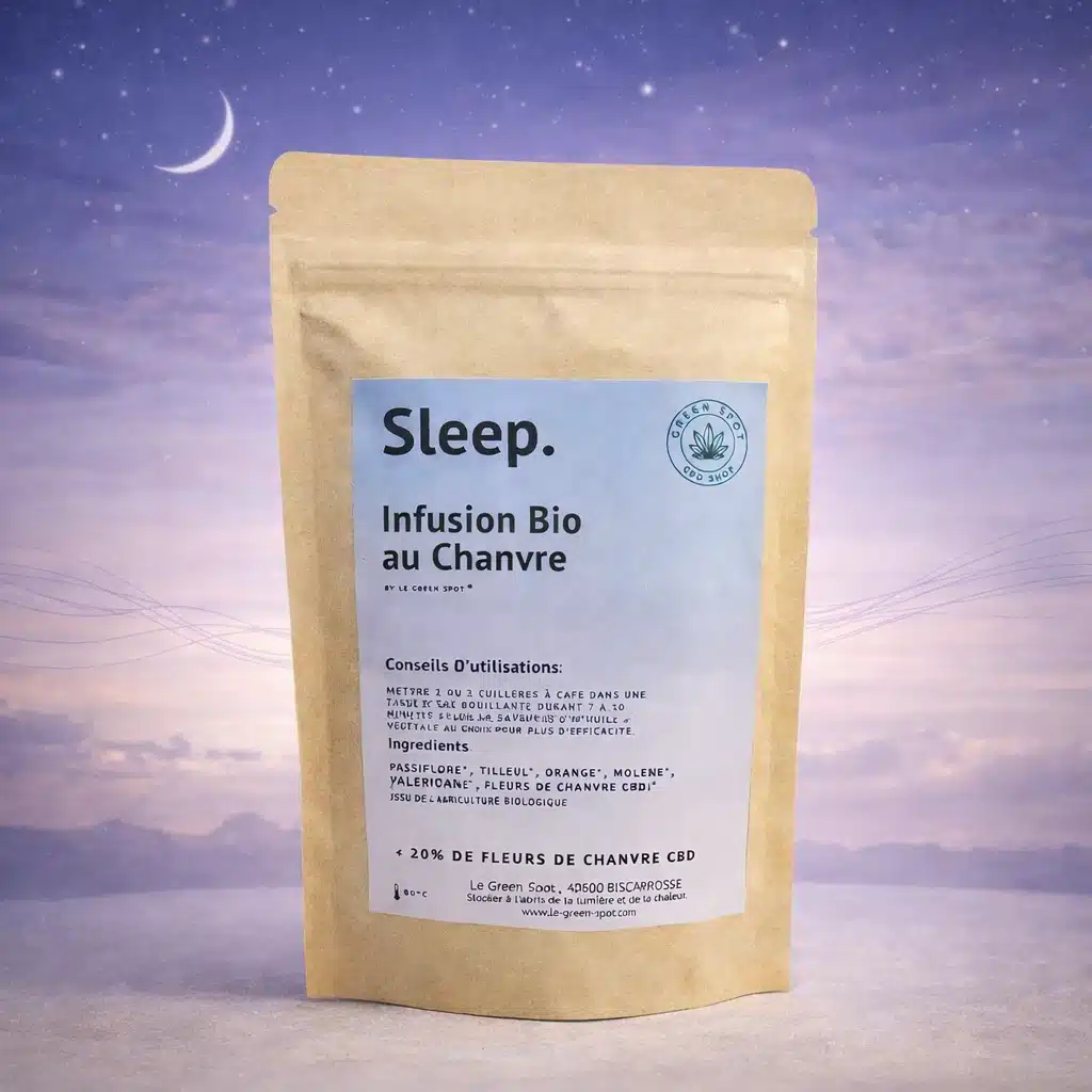 Infusion bio au chanvre pour sommeil