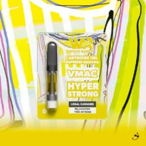 Cartridge vape CBD banane VMAC Hyper Strong Supreme Banana 1ml White Rabbit — saveur banane mûre crémeuse — Le Green Spot